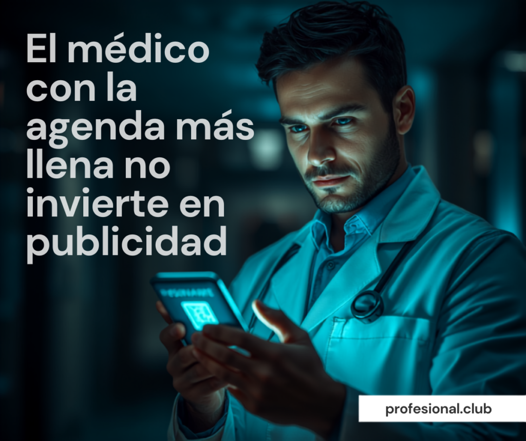 marketing para medicos: medico revisando perfil digital en consultorio